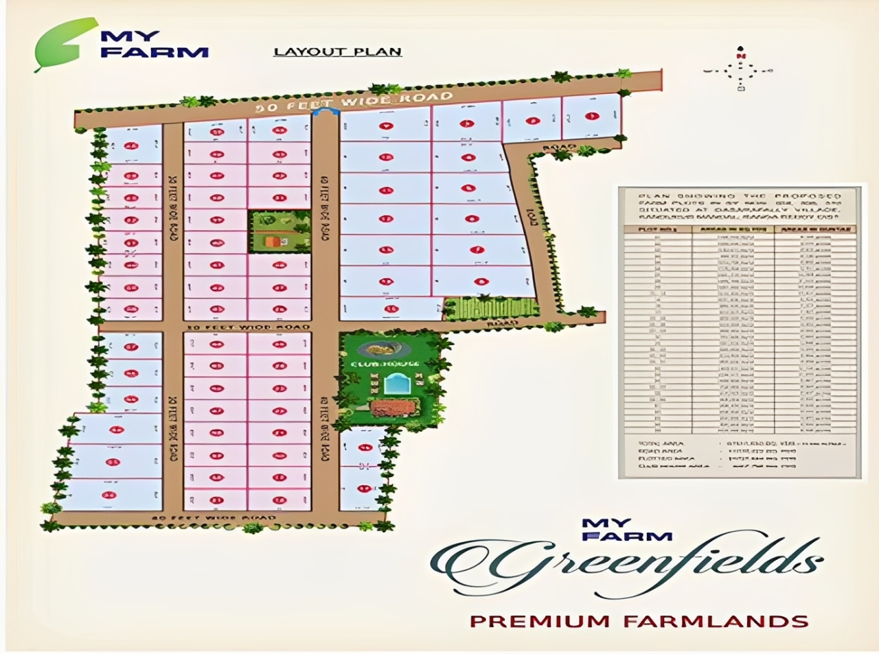 My Farm Greenfields premium farmland plots layout in Hyderabad